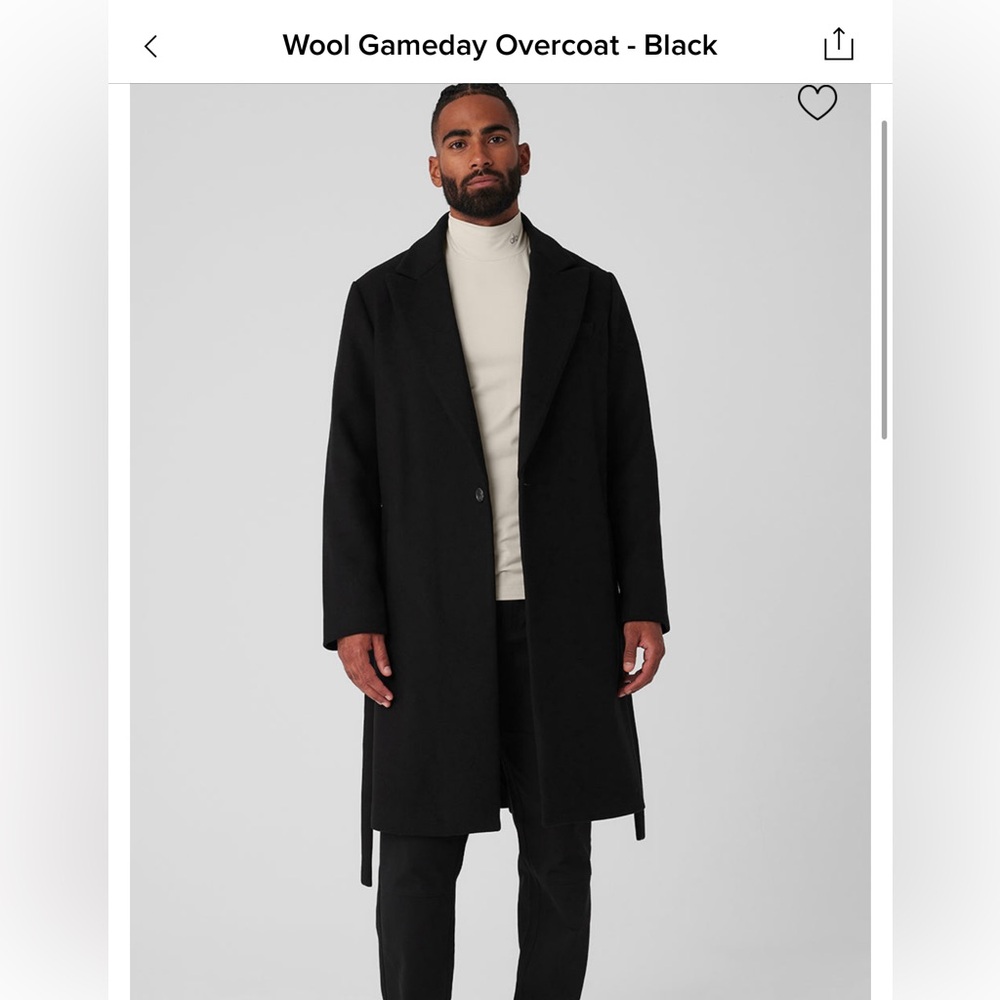 Alo Wool Gameday Overcoat - Black XL